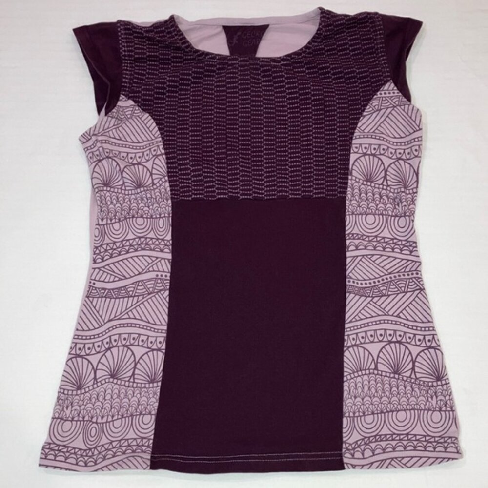 Organic cotton Fitted plum Purple mauve Graphic Cap Sleeve Tee